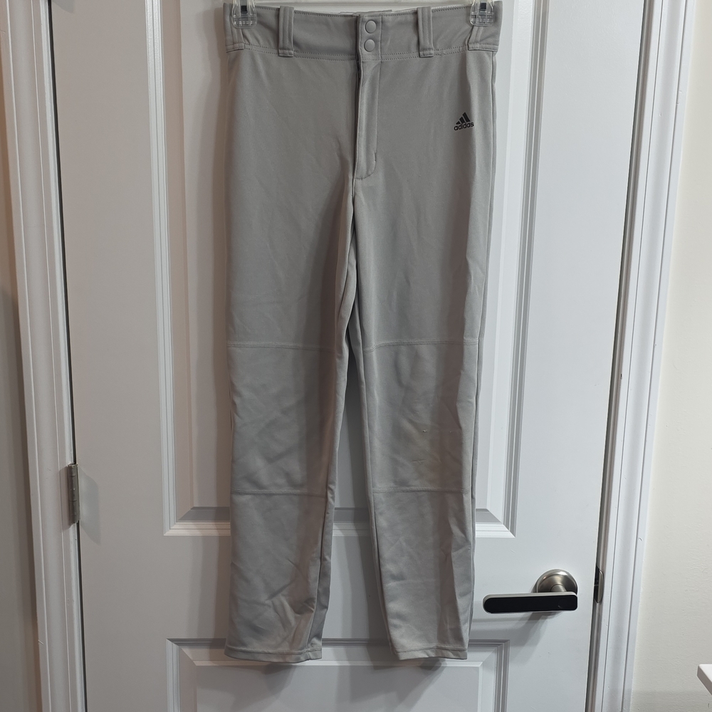 adidas Light Gray Youth Baseball Pants